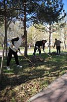 Субботник в сквере имени П.И. Пландина совместно со студентами АПК